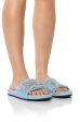 VISE EMBELLISHED SLIP ON DENIM SANDAL IN LIGHT BLUE Online