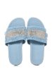 VISE EMBELLISHED SLIP ON DENIM SANDAL IN LIGHT BLUE Online