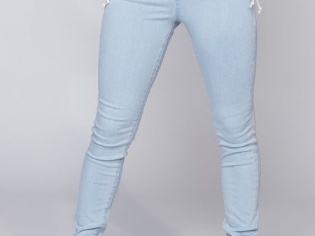 MARGOT LACE SKINNY JEANS LIGHT BLUE DENIM Fashion