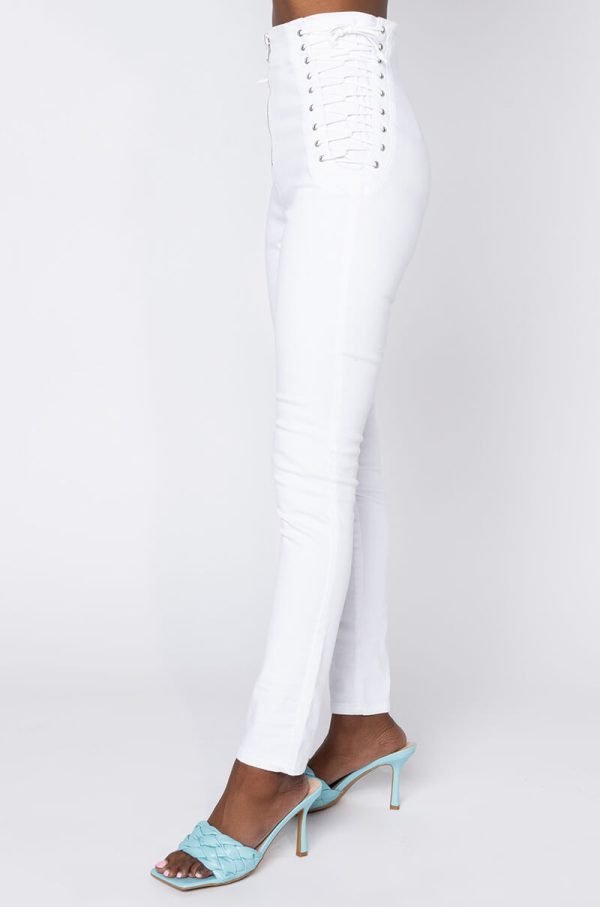 MARGOT LACE SKINNY JEANS WHITE For Discount