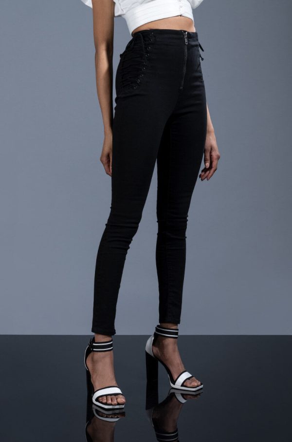 MARGOT LACE SKINNY JEANS BLACK For Cheap