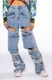 NEVER STRESSED DISTRESSED RELAXED FIT JEANS Online